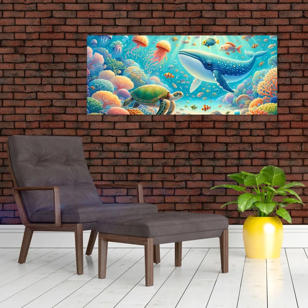 Obraz - Svet pod hladinou (120x50 cm)
