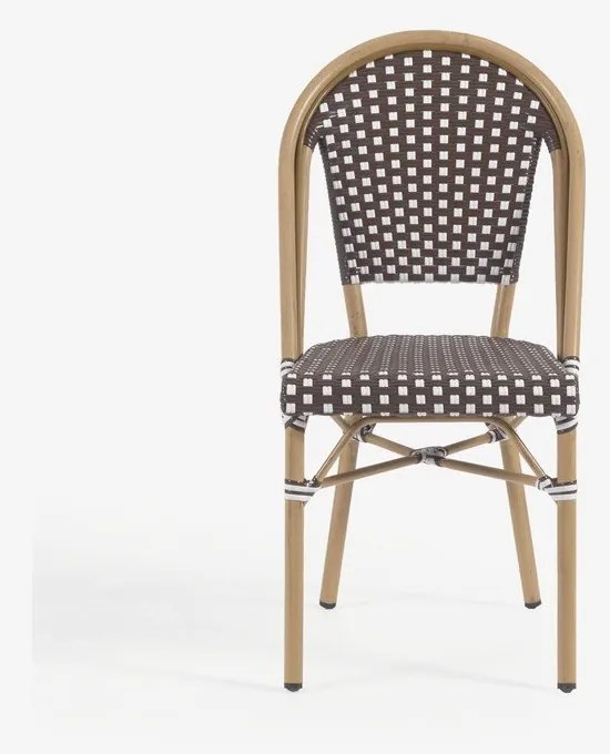 Bielo-hnedá vonkajšia stolička Kave Home Marilyn