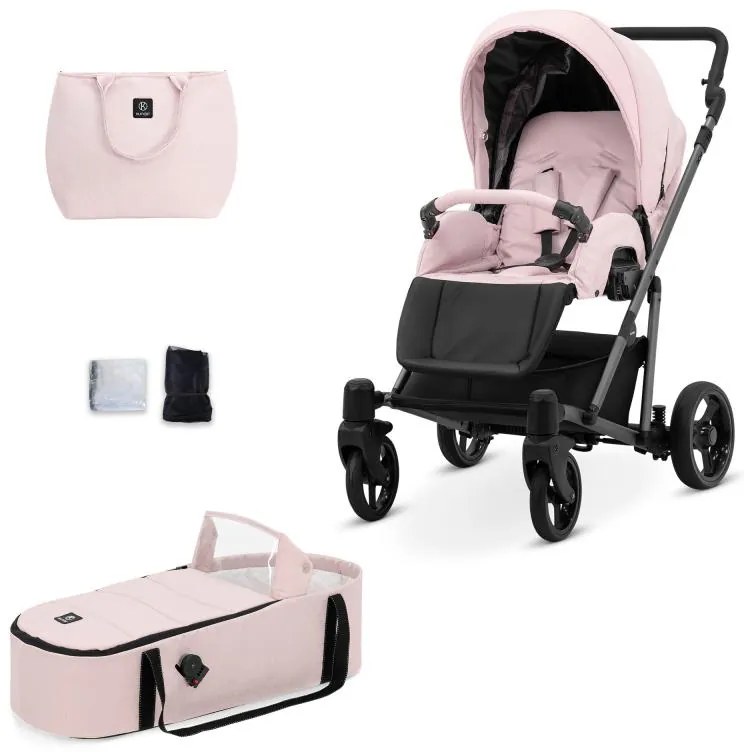 Kočík Kunert Roy grey frame 2v1 - pink