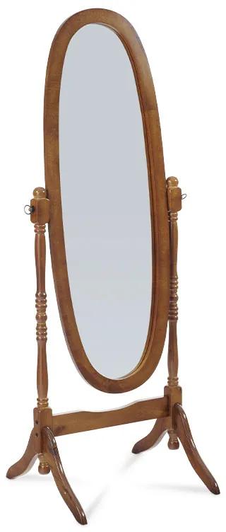 Zrkadlo stojací v. 151 cm, konštrukcia z MDF, morenie orech