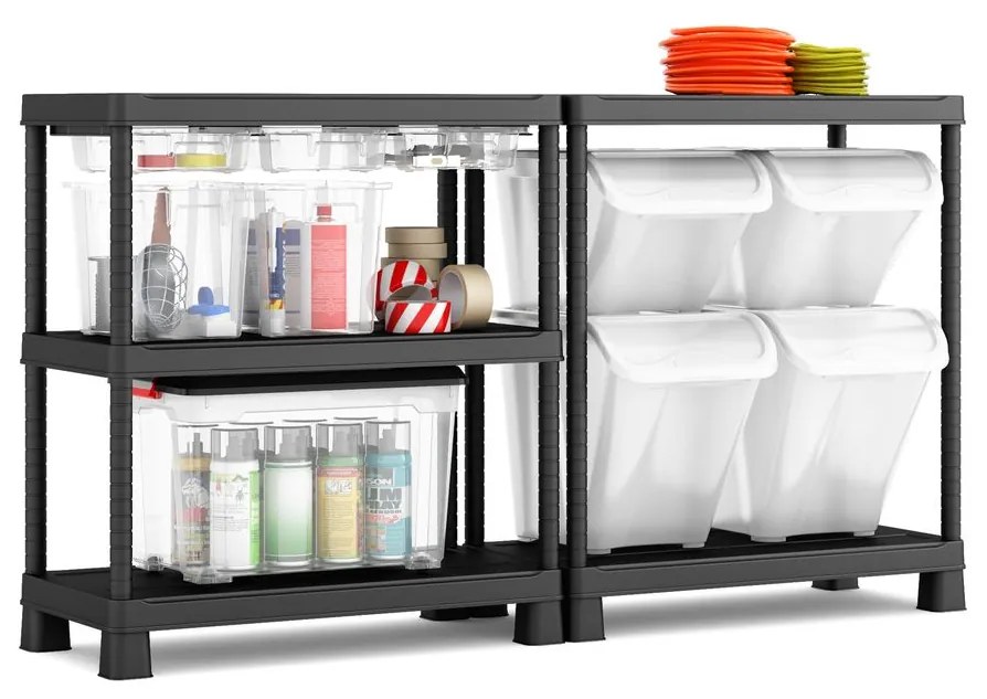 KIS-KETER Tribac 009933BK01 Regál 5 políc, šírka 90 cm