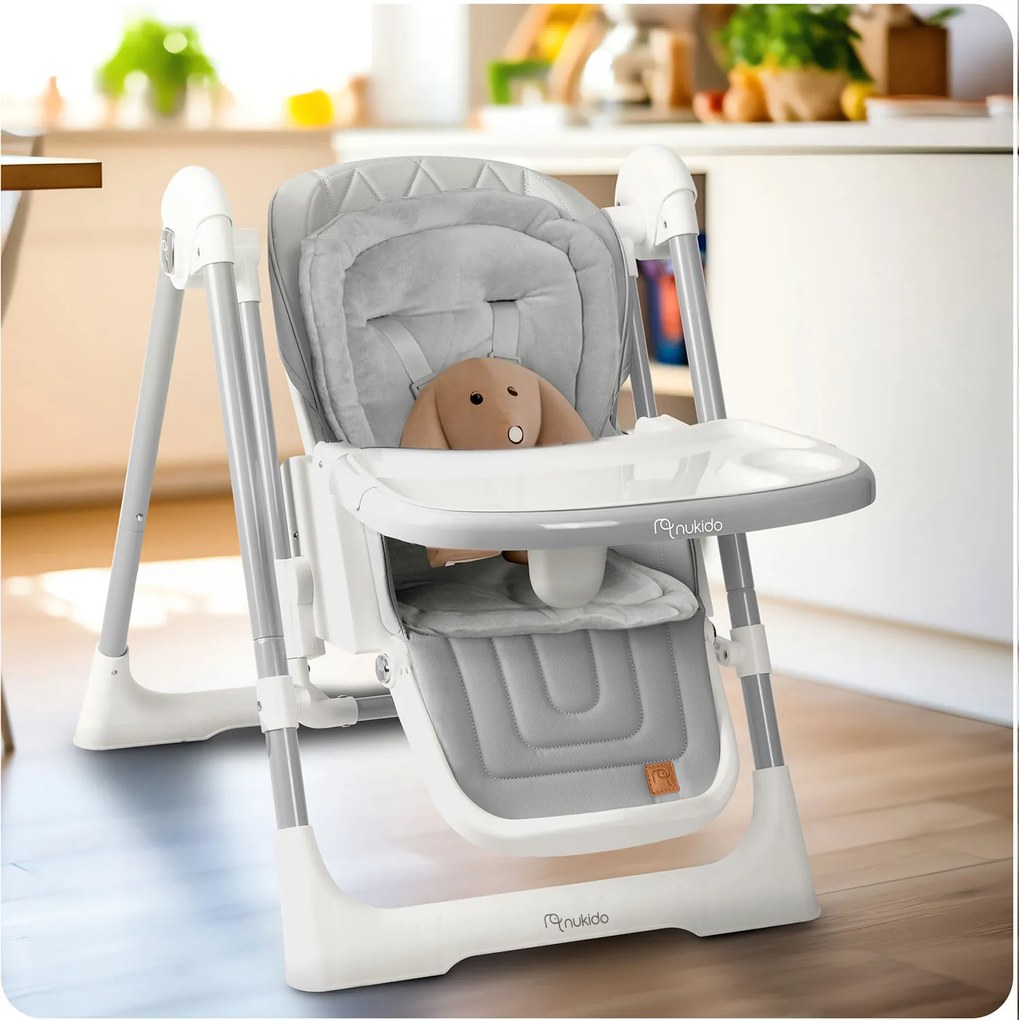 Detská stolička 3v1 Nukido Elite - sivá