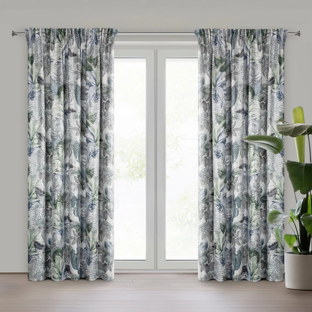 ZATEMŇOVACÍ ZÁVES NA PÁSKE DAVOS2 140X270 CM LISTY