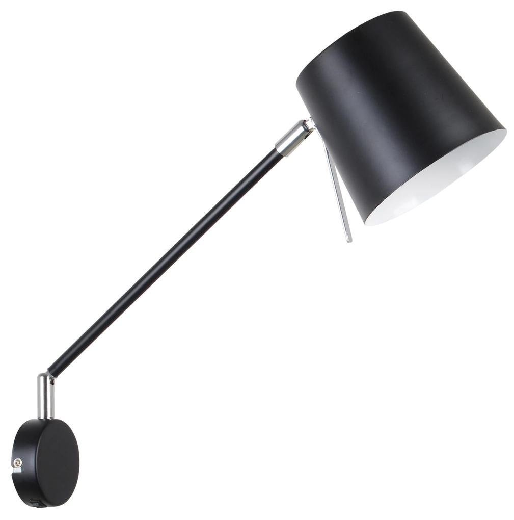 CLX Flexibilná nástenná lampa BRINDISI, 1xE27, 40W, čierna
