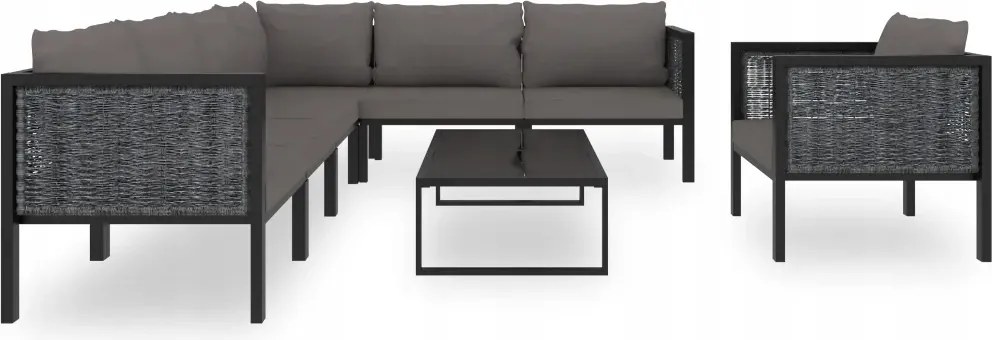 vidaXL 8-dielna sedacia súprava do záhrady, vankúše, Pe ratan