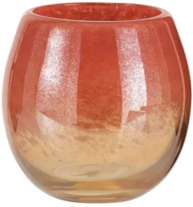 Oranžová sklenená váza / svietnik Oriental orange - Ø 14 * 14cm