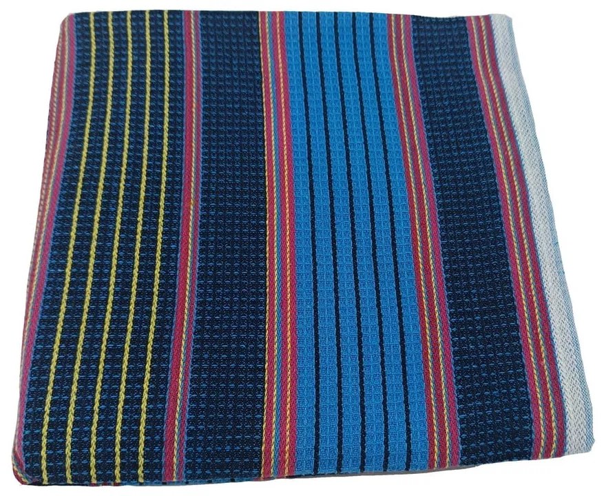 Modrý vaflový pracovný bavlnený uterák 50x100 cm – JAHU collections
