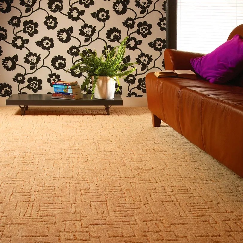 Koberec metráž Sprint 65 pieskový, na mieru, šíře 4m, hnedá, oranžová, filc, obývacia izba, Spoltex