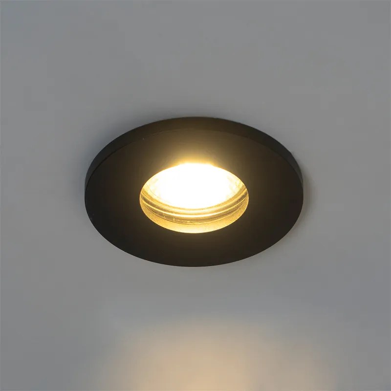 Sada 6 moderných kúpeľňových zapustených bodových svetiel čierna - Shed