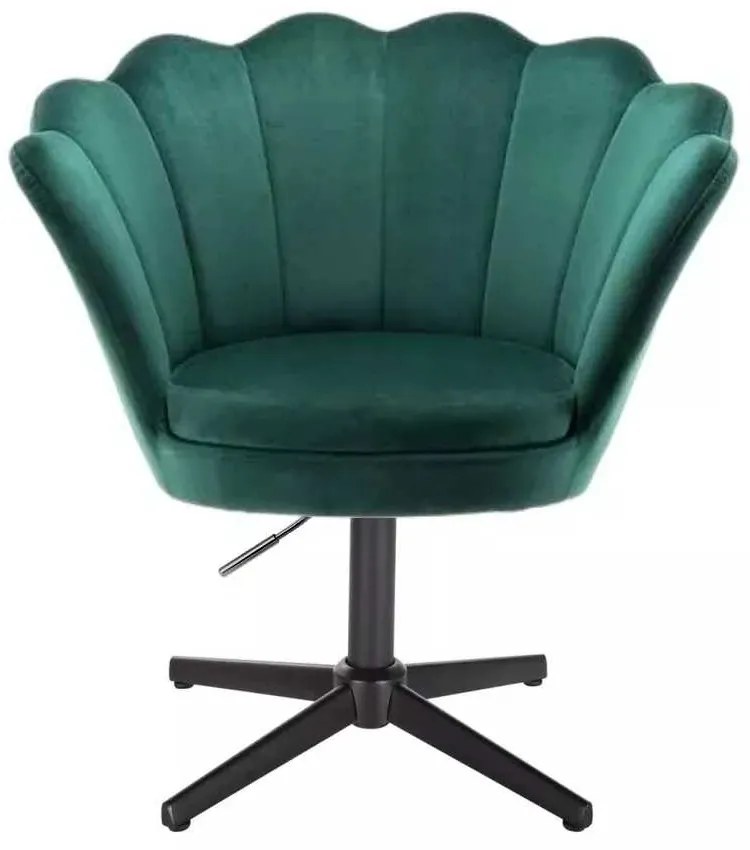 LuxuryForm DESIGN Kreslo FREY VELUR na čiernom kríži - zelené