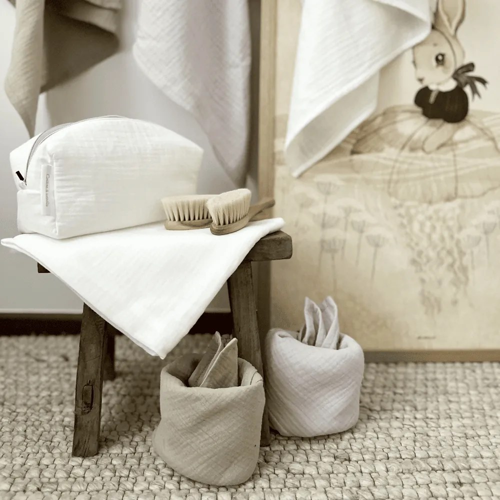 Detská súprava s uterákom biela