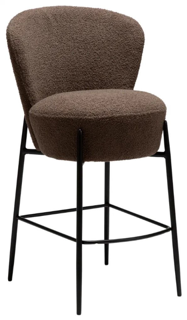 ORBIT ČALÚNENÁ BAROVÁ STOLIČKA obsidian black bouclé/black