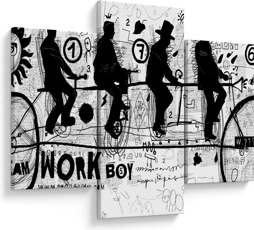 Obraz - Tímová práca, jazda na bicykli (90x60 cm)