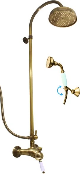 Slezák - RAV Sprchový komplet so zmiešavacou batériou LABE - L581.5/3SM, Stará mosadz (Bronz)