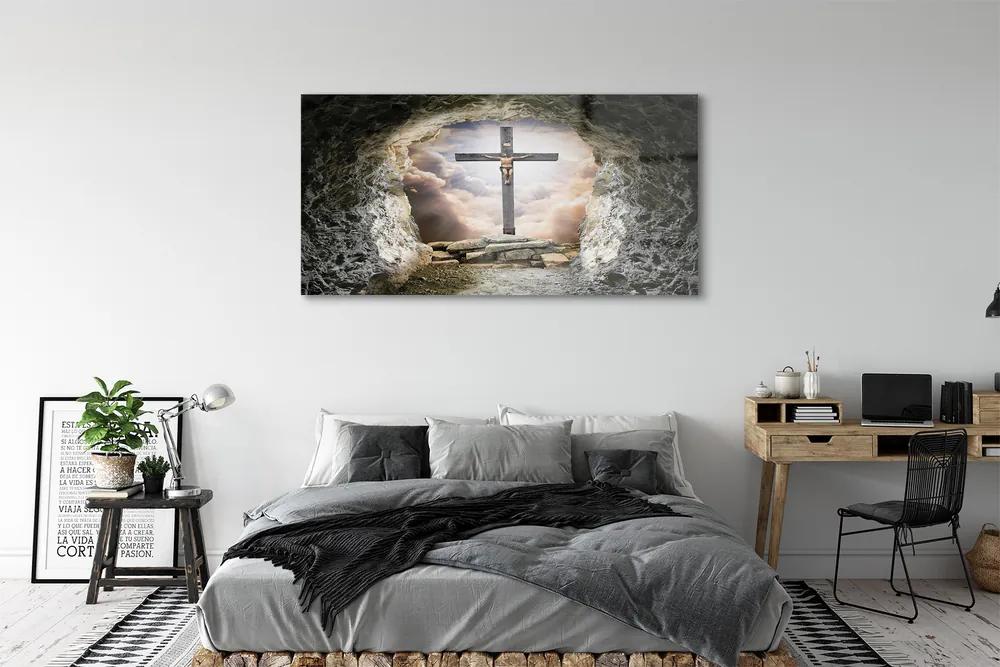 Obraz plexi Cave ľahký cross jesus 140x70 cm