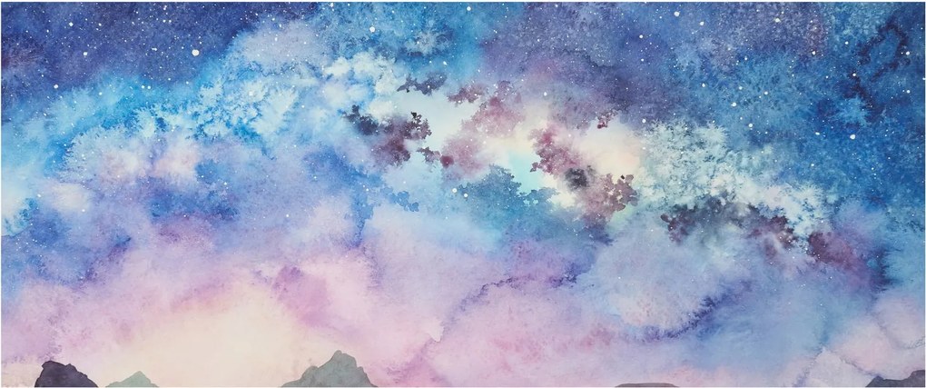 Obraz - Mliečna dráha, aquarel (120x50 cm)