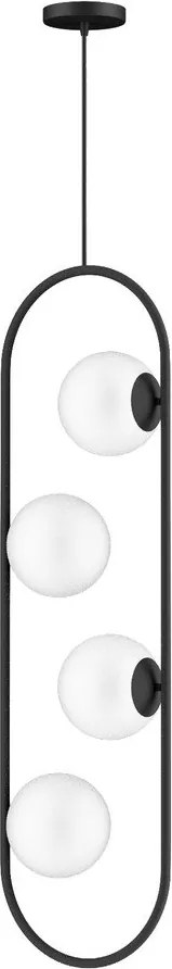 Čierne závesné svietidlo so skleneným tienidlom Club – Squid Lighting