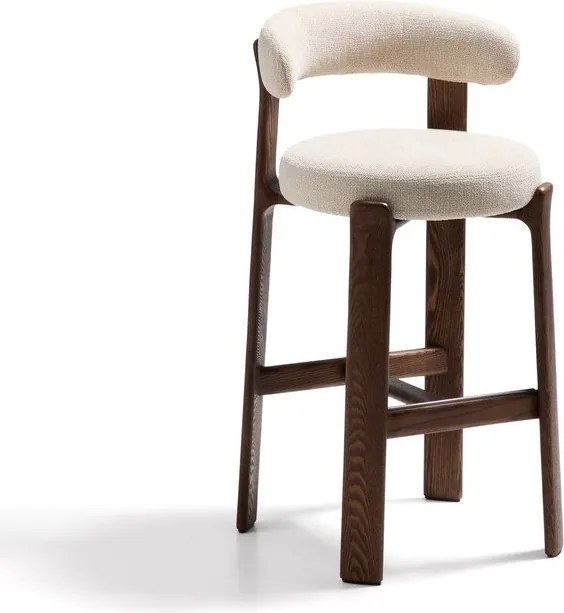 Béžová/v tmavo prírodnej farbe barová stolička z jaseňového dreva (výška sedadla 75 cm) Granite – Kave Home