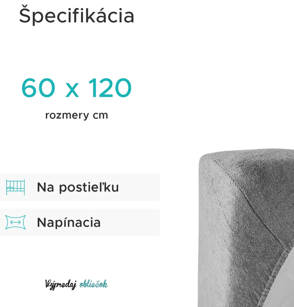 Froté plachta do detskej postieľky zelená 60x120 cm