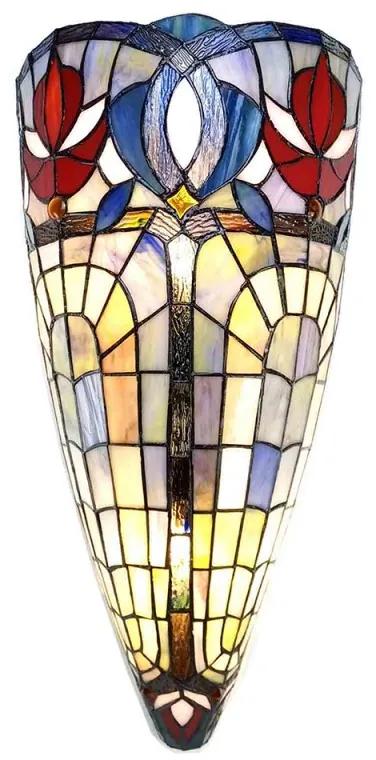 Nástenná tiffany vitráž lampa 26*41