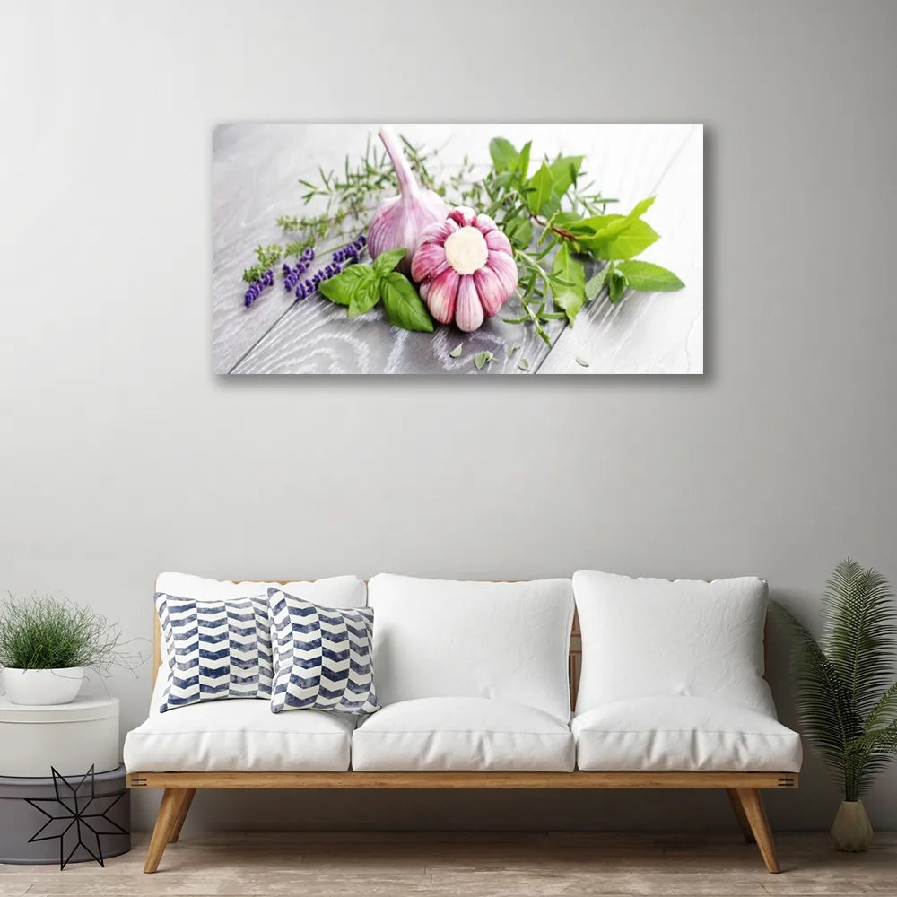 Obraz Canvas Cesnak byliny do kuchyne 120x60 cm