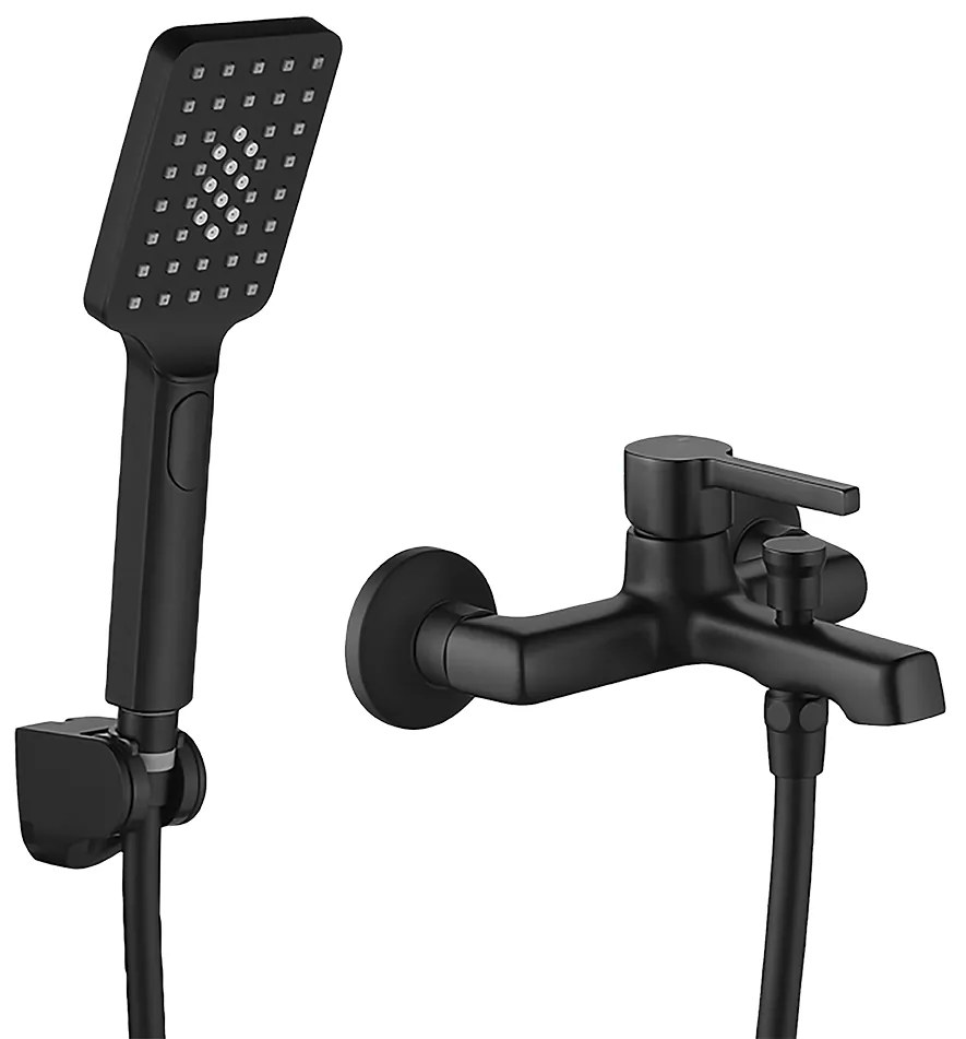 Laveo Alita, vaňová batéria s ručnou sprchovou súpravou, čierna matná, LAV-BVA_711D