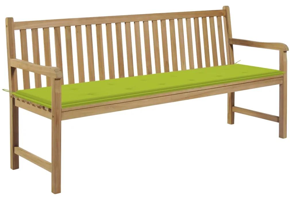 Záhradné lavička a bledozelená podložka 175 cm teakový masív 3062795