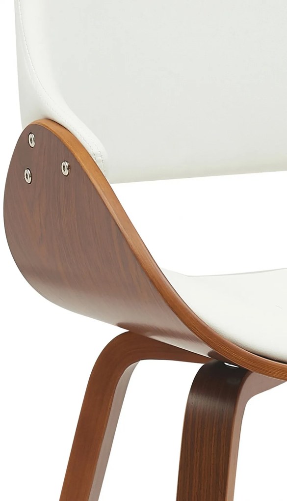 Jedálenská stolička Vangale - koženka - Orech / Biela