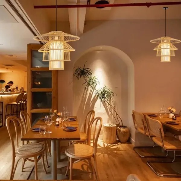 Immax 08255L - Luster na lanku PINCHOS 1xE27/40W/230V pr. 50 cm bambus