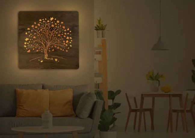 Podsvietený obraz strom Javor