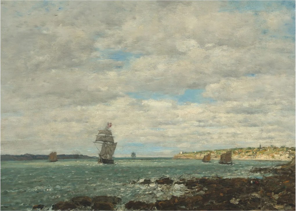 Obraz - Eugène Boudin, Coast of Brittany, reprodukcia (70x50 cm)