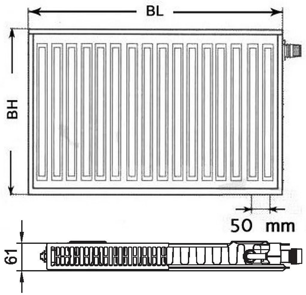 Kermi Therm X2 Profil-V doskový radiátor 11 600 / 1800 FTV110601801R1K