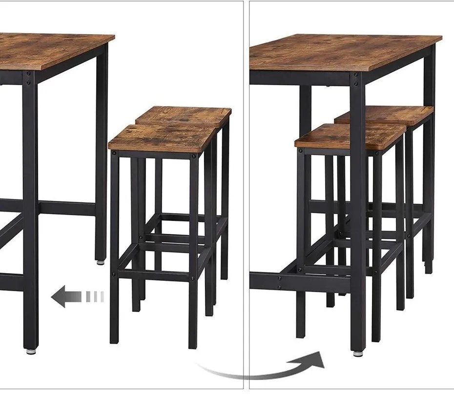 Barový stôl so stoličkami VASAGLE LBT15X