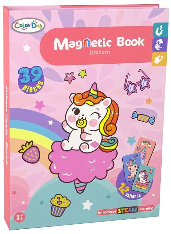Lean Toys Magnetická kniha Jednorožce - puzzle a karty
