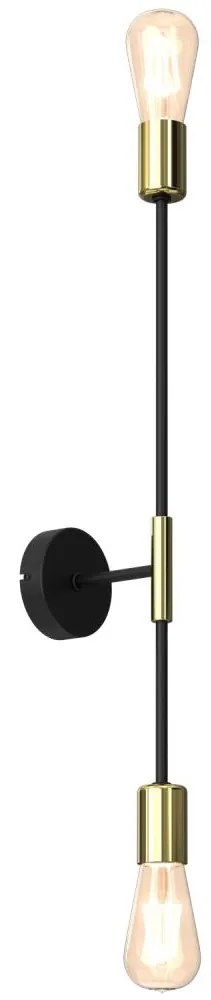 Nástenné svietidlo FLAME 2xE27/60W/230V čierna/zlatá