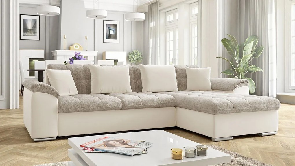 Rohová sedacia súprava Dino Premium, Dostupné poťahy: Piano 17, Strana: pravá