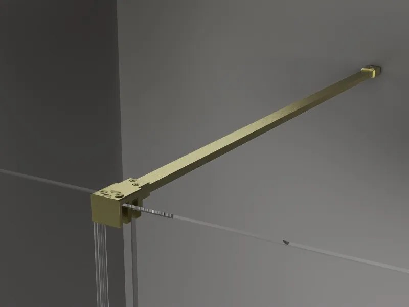 Mexen Velar, sprchový kút s posuvnými dverami 130 x 85 cm, 8mm šedé sklo, zlatá matná, 871-130-085-41-55