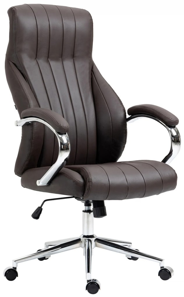 Kancelárska stolička Wigan - koža - Hnedá
