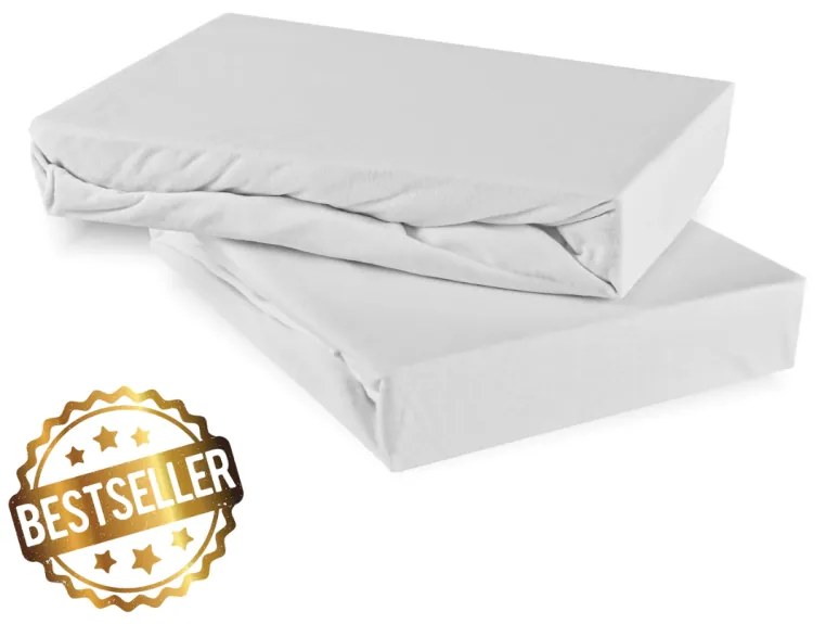 Plachta posteľná biela jersey EMI, Plachta 180x220
