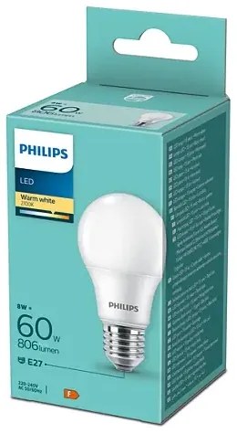 Philips 8719514257566 LED žiarovka E27 8W/60W 806lm A60 2700K