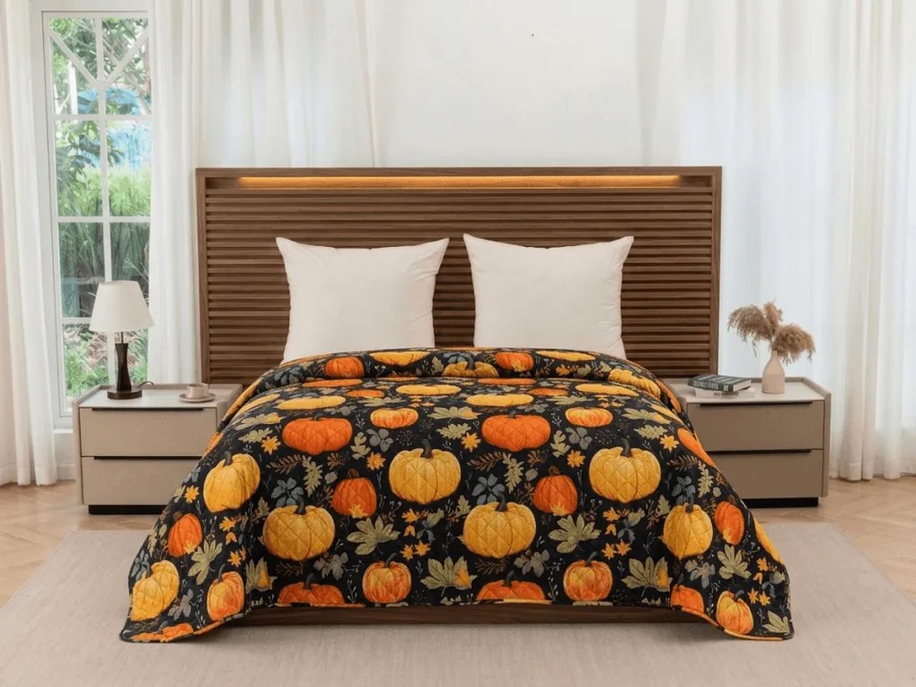Prehoz na posteľ ORANGE PUMPKINS farebný Rozmer: 220 x 240 cm
