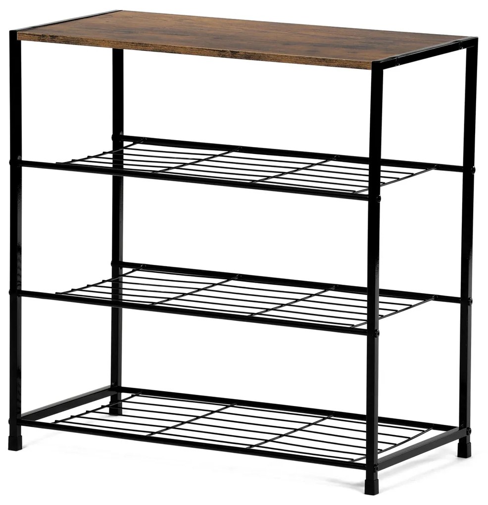 Trojúrovňový botník Autronic GD‑414 OLW – praktický regál na obuv 63 cm