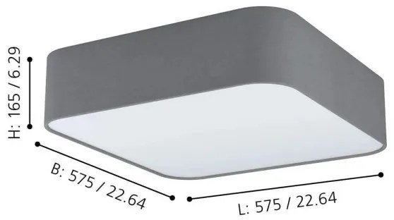 Eglo 99092 - Stropné svietidlo PASTERI SQUARE 5xE27/25W/230V