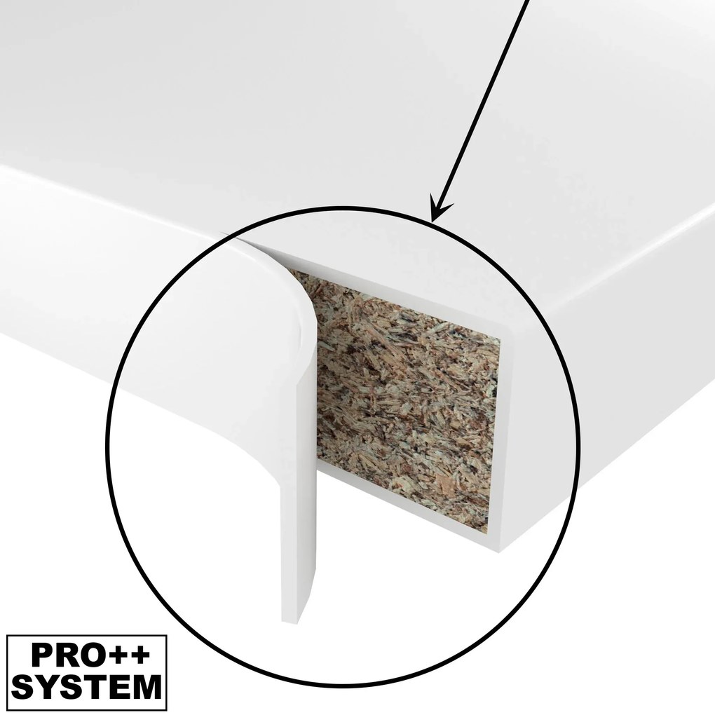 Kuchynská linka Belini Premium Full Version 300 cm biely mat s pracovnou doskou MILA