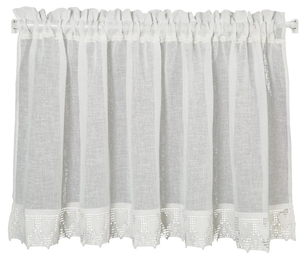 KRÁTKA ZÁCLONA NA PÁSKE DORIS 150X30 CM KRÉMOVÁ