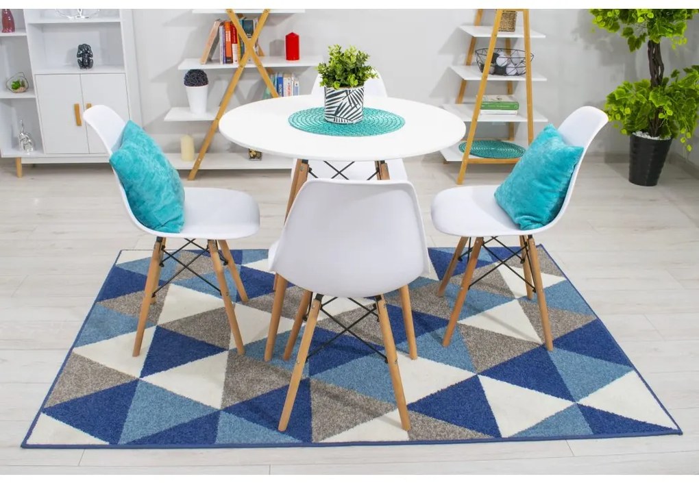 Jedálenská zostava TODI 80cm okrúhly stolový set biely + 4 stoličky OSAKA biele