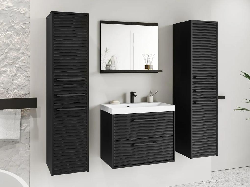 Kúpelňový nábytok Tomeq III, Farby: wotan / biela fala, Sifón: so sifónom, Umývadlová batéria: nie