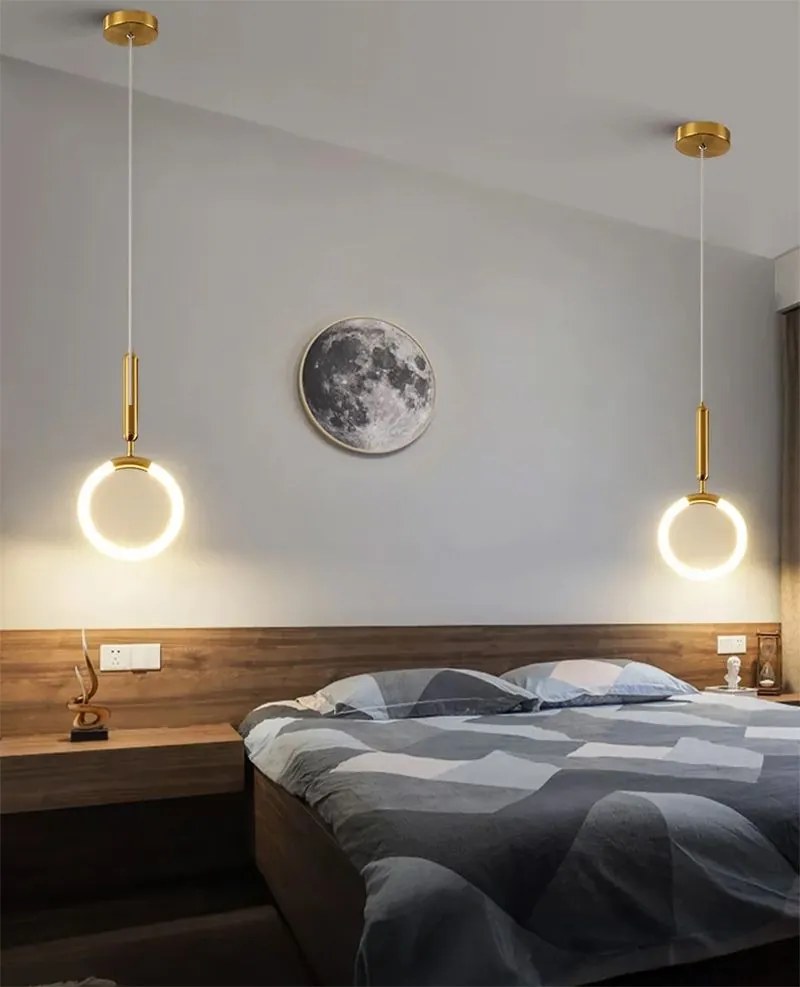 Toolight Toolight, LED závesné svietidlo 20x40cm, 12W, 3000K, LHJ058-CP1, zlatá matná, OSW-50028