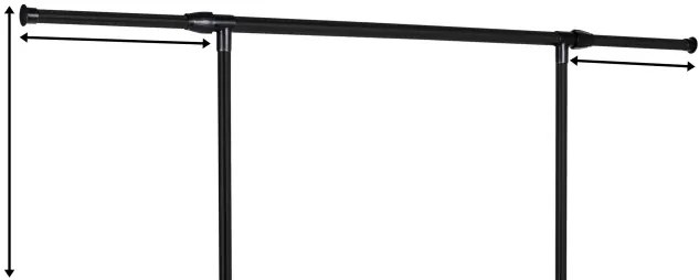 Vešiakový stojan na kolieskach DEKA čierny