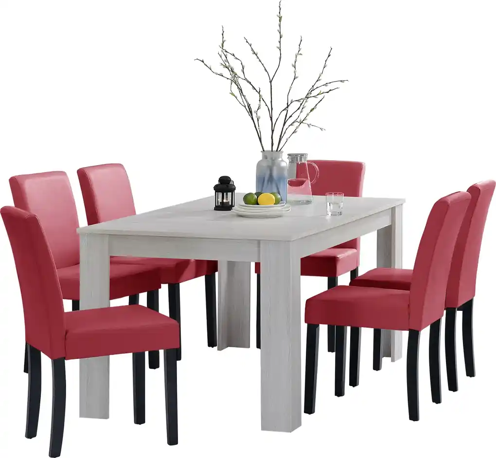 en.casa]® Rustikálny dubový jedálenský stôl HTFU-2336 so 6 stoličkami  HTMY-9702 | BIANO
